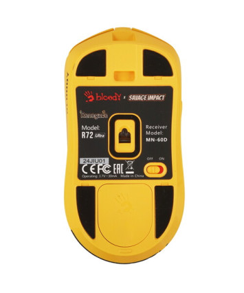 Мышь беспроводная игровая A4Tech Bloody R72 Ultra Renegade Sunset, желтый