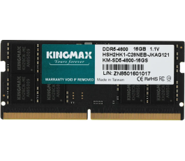 Модуль памяти SODIMM DDR5 16Gb PC38400 4800MHz Kingmax KM-SD5-4800-16GS