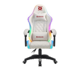 Кресло игровое Defender Energy, RGB, белый