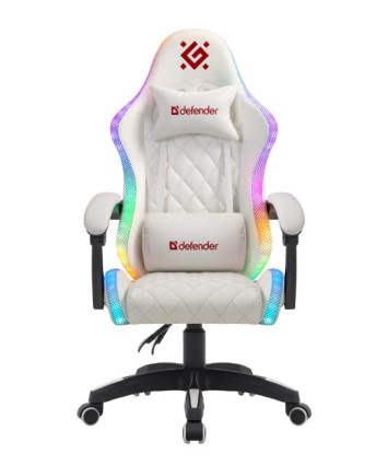 Кресло игровое Defender Energy, RGB, белый
