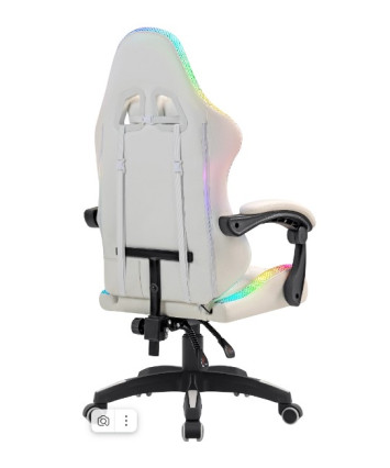 Кресло игровое Defender Energy, RGB, белый