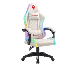 Кресло игровое Defender Energy, RGB, белый