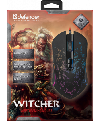 Мышь проводная Defender Witcher GM-990 RGB USB