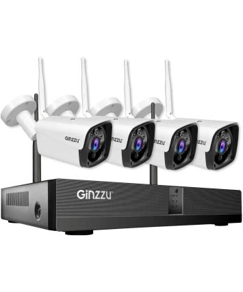 WiFi Комплект видеонаблюдения Ginzzu HK-8402W, 4ch, 5Mp, HDMI, 4 улич. кам. 5.0Mp, IR30м