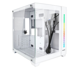 Корпус mATX кубик без БП Ginzzu V420 RGB, белый