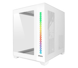 Корпус mATX кубик без БП Ginzzu V420 RGB, белый