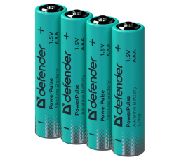 Батарейка Defender алкалиновая LR03-4BL ААА, PowerPulse, 4шт, в блистере