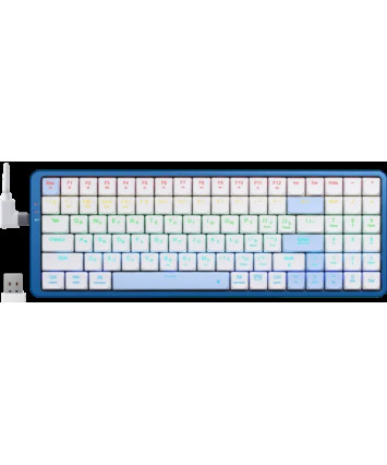 Клавиатура беспроводная механическая Redragon Eva Pro RU, RGB, BT+2.4G, белый/синий