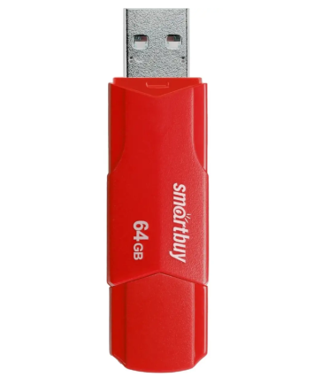Флеш накопитель 64Gb USB 2.0 SmartBuy CLUE Red (SB64GBCLU-R)