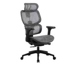 Кресло Cactus CS-MC555-GY черный/серый сетка с подголов. крестов. пластик пластик черный