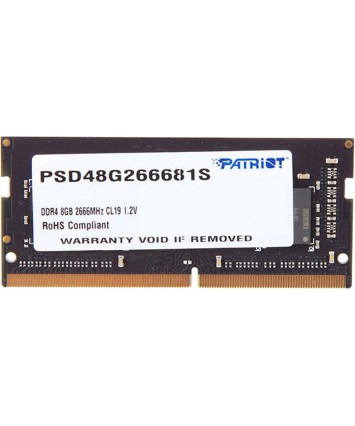 Модуль памяти SODIMM 8Gb DDR4 2666MHz Patriot PC21300 (PSD48G266681S)