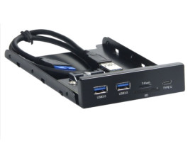 Планка USB 3.0 на переднюю панель 3.5" Gembird, FP3.5-USB3-2A1C-CR, 2xUSB-A 3.0 + Type-C + SD + TF