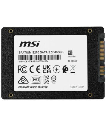 Накопитель SSD SATA 2,5" 480Gb MSI SPATIUM S270 Накопитель SSD SATA 2,5" 480Gb MSI SPATIUM S270