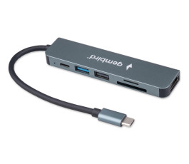 Док-станция Gembird UHB-D9 (USB 3.1, USB 2.0, Type-C PD 100W, HDMI, SD/TF) Type-C