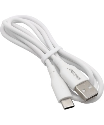 Кабель USB - Type-C, Smartbuy S25, 3А, 1м, белый