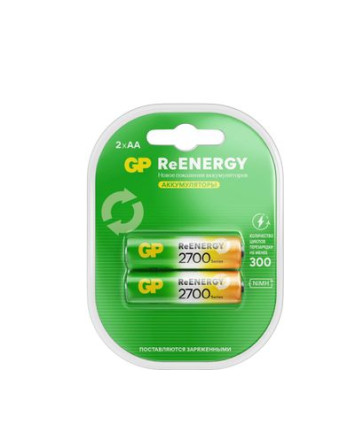 Аккумуляторные батарейки AA GP 2700mAh 270AAHCRGY-2CRCB2 2шт Аккумуляторные батарейки AA GP 2700mAh 270AAHCRGY-2CRCB2 2шт