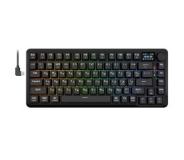 Клавиатура беспроводная механическая Redragon Flekact Pro RU, RGB, BT+2.4G, LCD дисплей, черный