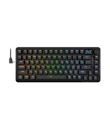 Клавиатура беспроводная механическая Redragon Flekact Pro RU, RGB, BT+2.4G, LCD дисплей, черный