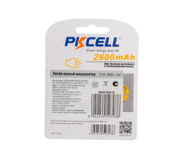 Литий-ионный аккумулятор PKCELL 18650 2600-1B тип - 18650 1 шт в блистере, без защиты
