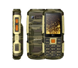Мобильный телефон BQ-2430 Tank Power, камуфляжный/золотой