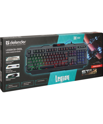 Клавиатура игровая с подсветкой Defender Legion GK-010DL