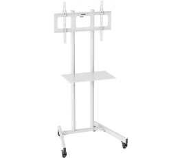Подставка для телевизора Cactus CS-ST04WT, 37-70", напольный, мобильный, макс. 68кг, белый