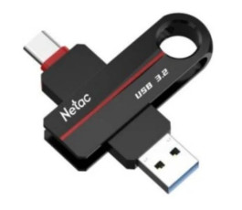 Флеш накопитель 32Gb USB 3.2+Type-C Netac US18 (NT03US18C-032G-32BK)