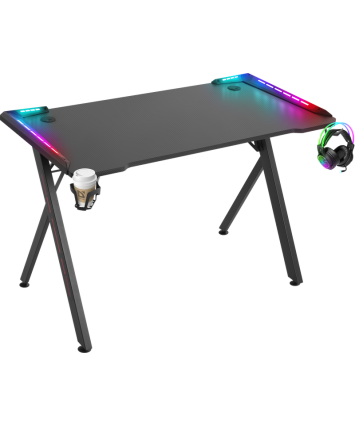 Игровой стол Defender Gamer, RGB, черный