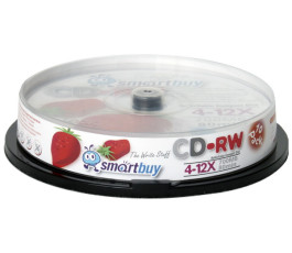 Оптический диск CD-RW SmartBuy, 700Mb, 12x, (10шт) (80RW1210C)