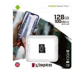 Карта памяти MicroSDXC UHS-I Card 128Gb Kingston Canvas Select Plus Class10 ( с адаптером)