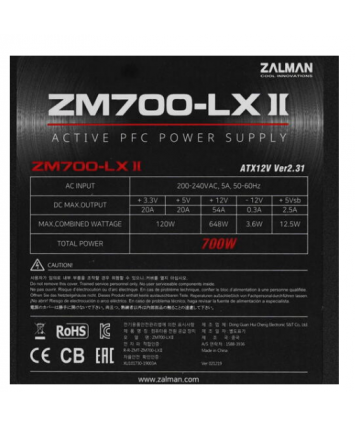 Блок питания 700W Zalman ZM700-LXII BOX