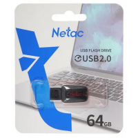 Флеш накопитель 64Gb USB 2.0 Netac U197 (NT03U197N-064G-20BK), черный