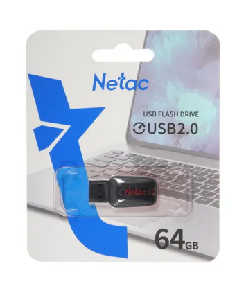 Флеш накопитель 64Gb USB 2.0 Netac U197 (NT03U197N-064G-20BK), черный