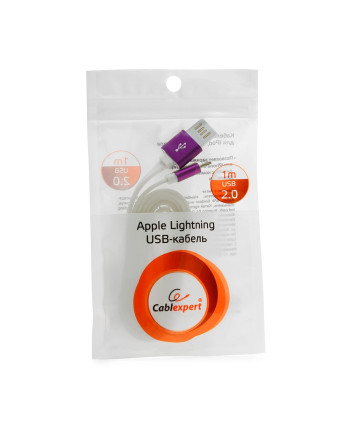 Кабель USB - Ligntning Cablexpert CC-ApUSBgd1m, 1m, фиолетовый