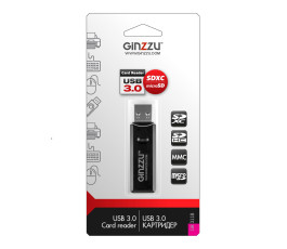 Картридер внешний Ginzzu GR-311B, USB 3.0