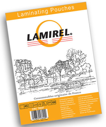 Плёнка для ламинирования А5 (154х216мм) 75 микрон (100 л.) (LA-78657) Lamirel