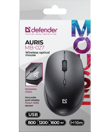 Мышь беспроводная Defender Auris MB-027, черный