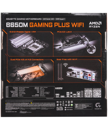 Материнская плата Socket AM5 Gigabyte B650M GAMING PLUS WIFI Материнская плата Socket AM5 Gigabyte B650M GAMING PLUS WIFI