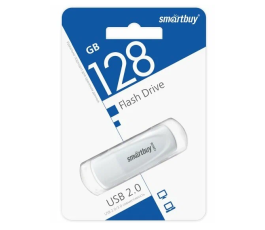 Флеш накопитель 128Gb USB 2.0 SmartBuy Scout White (SB128GB2SCW)