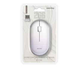 Мышь беспроводная Smartbuy 266AG, USB, белый