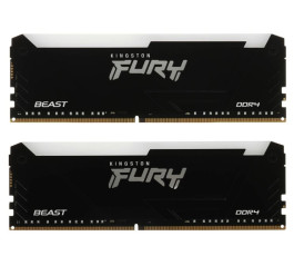 Комплект модулей памяти DDR4 2x8Gb PC4-25600 3200MHz Kingston Fury Beast RGB (KF432C16BB2AK2/16WP)