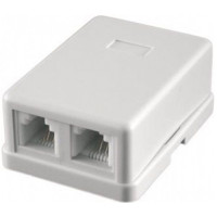 Розетка телефонная Cablexpert TA-102 RJ-11 (6P4C) внешняя 2 порта, белая