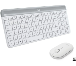 Беспроводной набор клавиатура + мышь Logitech Slim Combo MK470 белый/серый (920-009207)