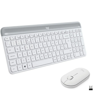 Беспроводной набор клавиатура + мышь Logitech Slim Combo MK470 белый/серый (920-009207)