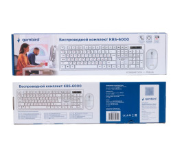 Беспроводной набор клавиатура + мышь Gembird KBS-6000-W, белый