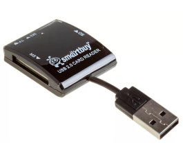 Картридер внешний Smartbuy 713 , USB 2.0, черный