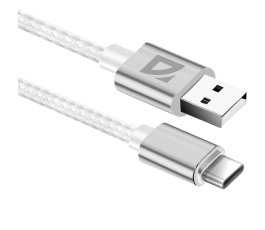 Кабель USB Type-C F85, 1m, DEFENDER, white