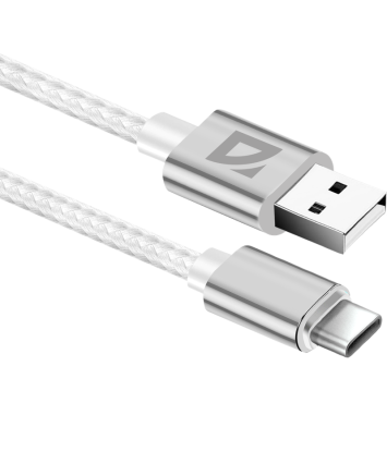 Кабель USB Type-C F85, 1m, DEFENDER, white