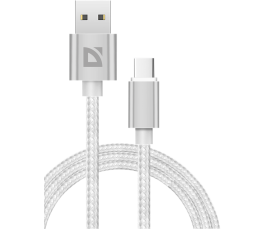 Кабель USB Type-C F85, 1m, DEFENDER, white