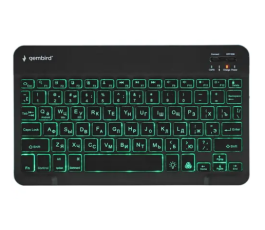 Клавиатура беспроводная Gembird KBW-4N, Bluetooth, подсветка 7 цветов, черный